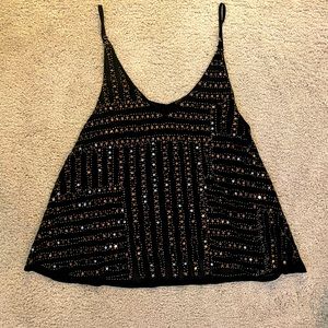 Lulus sequins/beaded flowy tank with adjustable straps. Worn once.